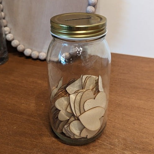 100 Count Wooden Heart Jar
