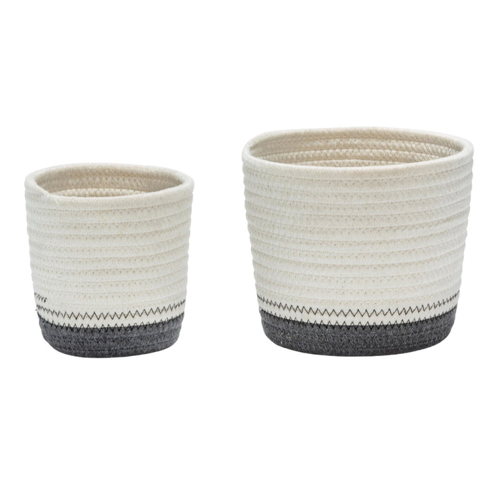 Rope Planter white and grey