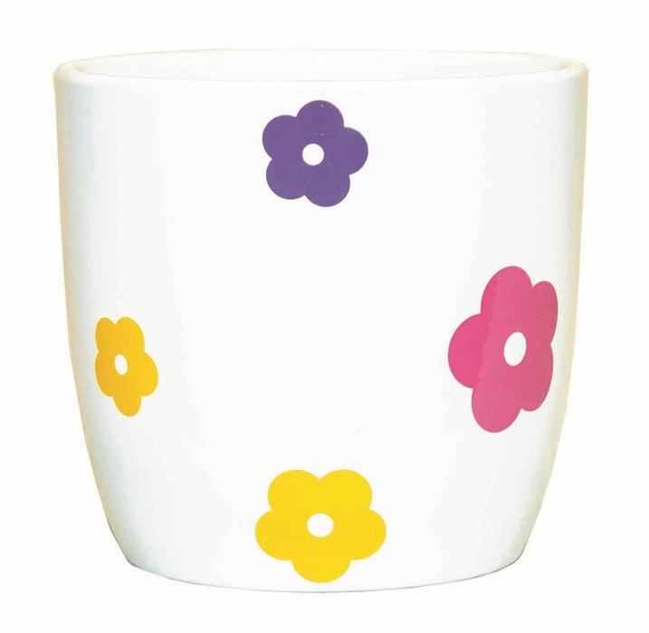 Colourful Flowers Ceramic Pot