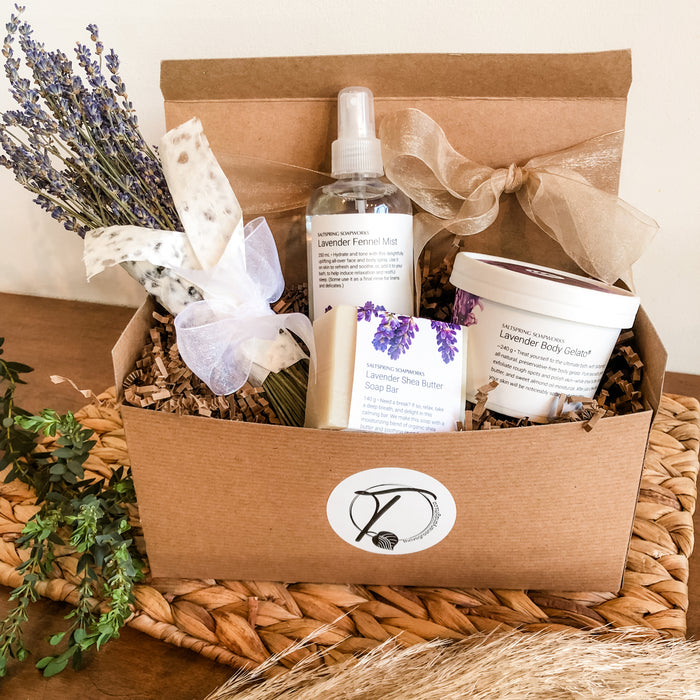 Calming gift box of lavender self-care