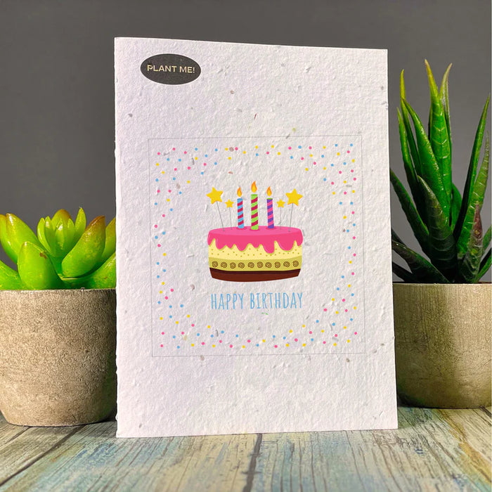 Third Birthday Cake Plantable Card